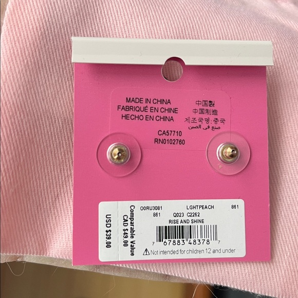 Kate Spade Rise and Shine light Peach earrings - Picture 6 of 6